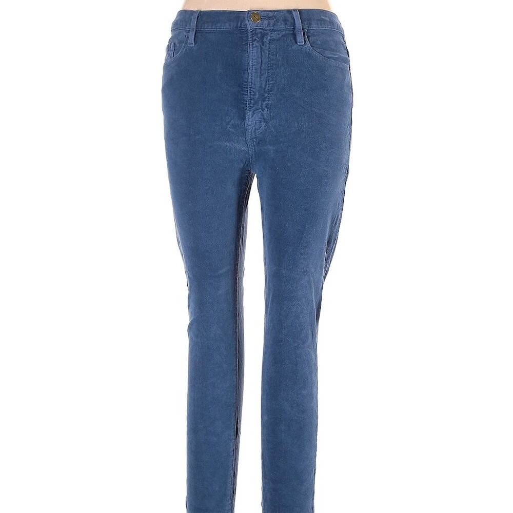 FRAME Women's High Rise Cigarette Corduroy Pants Blue Size 30